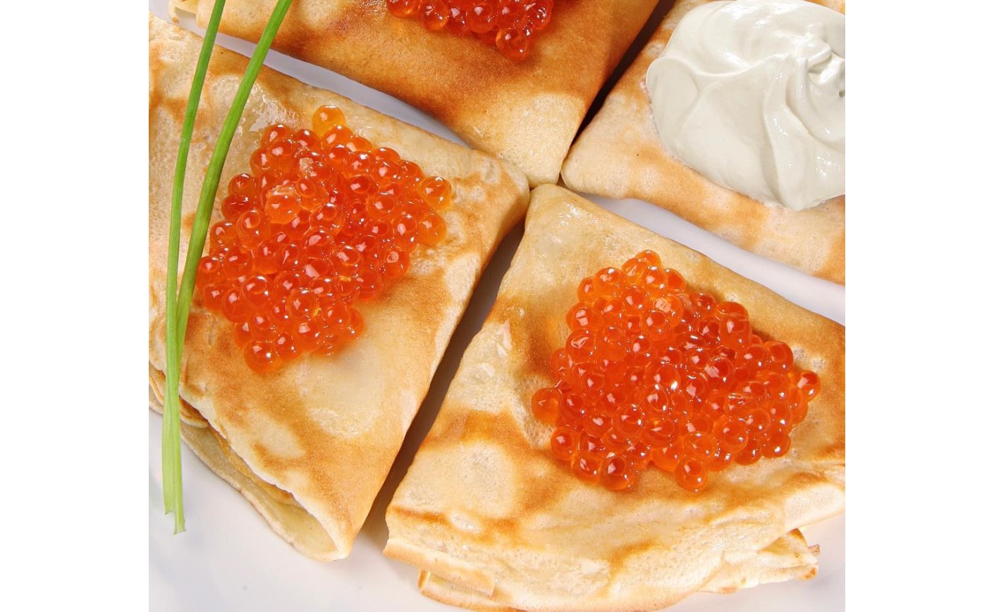 Blinis con le uova di salmone 